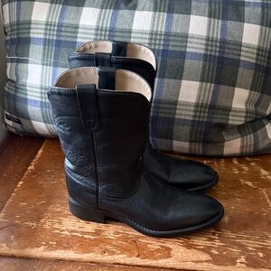 Pocono Classic Black Leather Western Boots kids 2.5